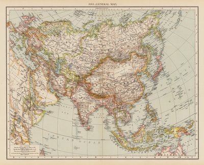 亚洲，普通地图（彩色平版） 作者 英语学校