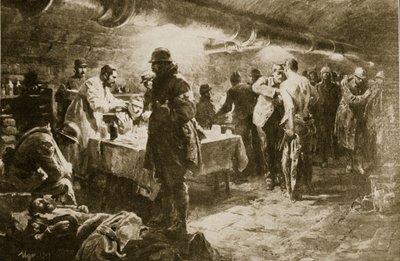 在1914年至19年的凡尔登堡垒下的一个地窖援助岗位上工作 作者 英语学校