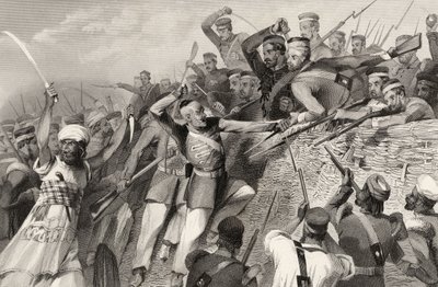 1857年7月30日，Luknow的叛乱分子袭击了“印度叛变的历史”，1858年出版 作者 英语学校