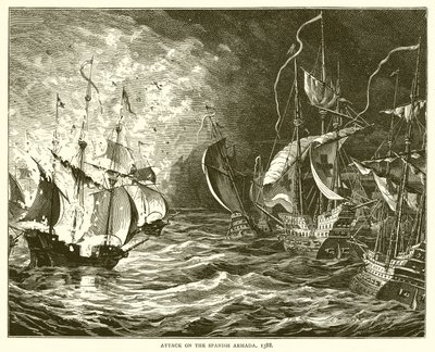 袭击西班牙无敌舰队，1588年 作者 英语学校