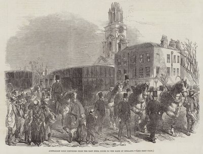 Australian Gold conveyed from the East India Docks to the Bank of England (engraving) 作者 英语学校