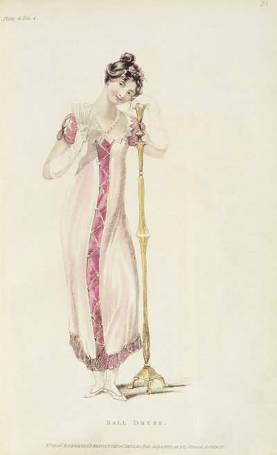 舞会礼服，时装板块来自Ackermanns Repository of Arts 作者 英语学校