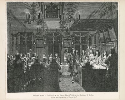 1660年5月30日，由荷兰的庄园举行的查理二世国王宴会 作者 英语学校
