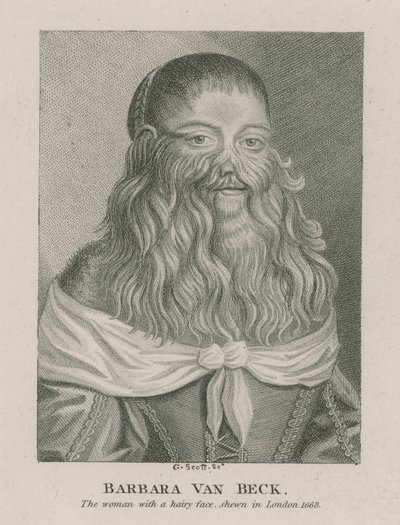 芭芭拉范贝克，一个脸上毛茸茸的女人，于1668年在伦敦露面 作者 英语学校