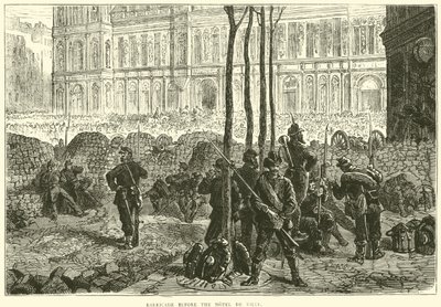 1871年3月在Hotel de Ville酒店门前开设的街垒 作者 英语学校