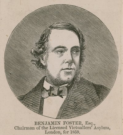 本杰明福斯特，1859年在伦敦获得许可的Victuallers Asylum主席 作者 英语学校