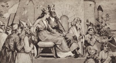 贝莎，肯特国王艾瑟尔伯特的妻子（石版画） 作者 英语学校