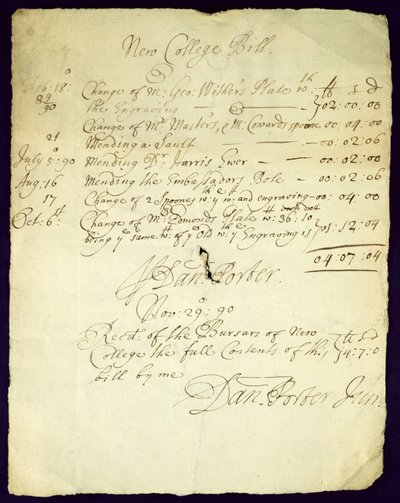 比尔从丹尼波特到新学院，1690年 作者 英语学校
