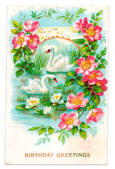 生日明信片，c.1907 作者 英语学校