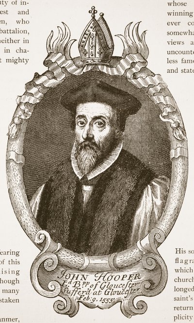 主教胡珀，来自英格兰教会的插图：人民历史由HDM Spence-Jones，酒吧。 c.1910（棕褐色照片） 作者 英语学校