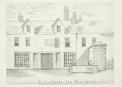 Black Horse Inn，泰恩河畔纽卡斯尔（水墨（水洗）和纸上笔墨） 作者 英语学校