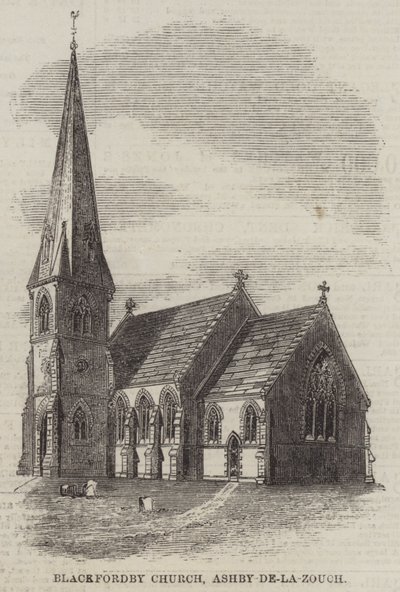 布莱克福德比教堂，Ashby-de-la-Zouch（雕刻） 作者 英语学校