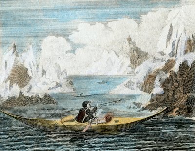 格陵兰人的船，约 1779 年（雕刻） 作者 英语学校