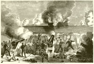 1861年4月13日联邦国家电池对萨姆特堡的轰炸 作者 英语学校