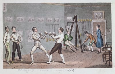 英国拳击，1823年（彩色雕刻） 作者 英语学校