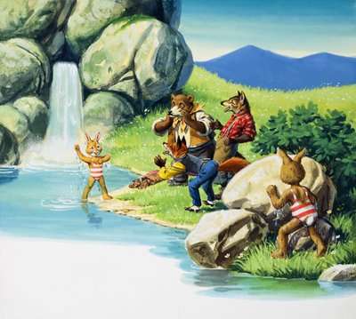 Brer Rabbit 游泳（水粉画纸） 作者 英语学校