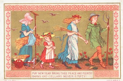 带来收获，新年卡 作者 英语学校
