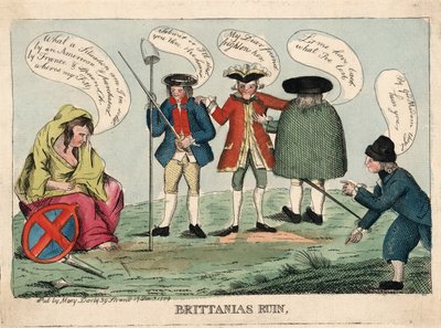 不列颠尼亚的废墟，酒吧。 1779（手工彩色雕刻） 作者 英语学校
