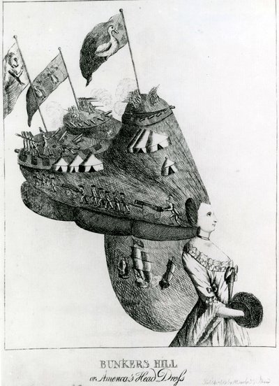 Bunkers Hill，或美洲头饰，1776年 作者 英语学校