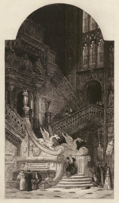 布尔戈斯大教堂，由 C O Murray 根据 David Roberts（石版画）蚀刻而成 作者 英语学校