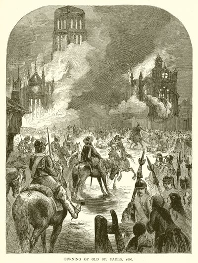 燃烧的旧圣保罗，1666年 作者 英语学校