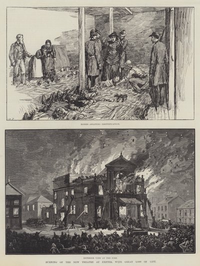 埃克塞特新剧院被烧毁，生命损失惨重（版画） 作者 英语学校