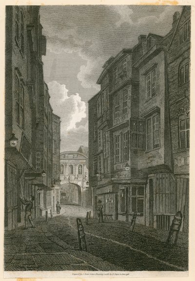 Butcher Row，从Temple Bar看，根据Edward Dayes的绘画，1796年6月9日 作者 英语学校