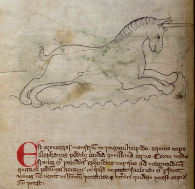 CCA-LitMs - D - 10 fol。 2v Monoceros，来自Bestiary 作者 英语学校