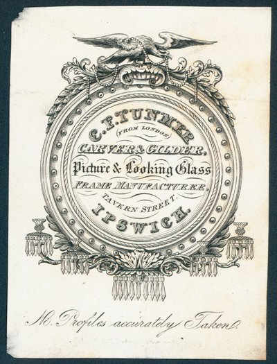 CF Tunmer，雕刻师和gilder，图片和镜框制造商，贸易卡 作者 英语学校