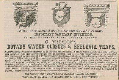 C Marsdens旋转水厕和Effluvia陷阱 作者 英语学校