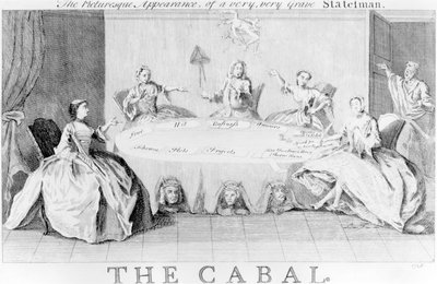Cabal：一个非常非常严重的政治家的风景如画的外观，c.1745 作者 英语学校
