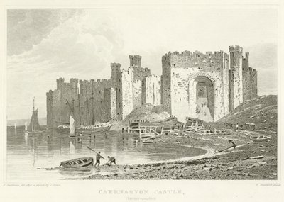 卡纳文郡卡纳文城堡（雕刻）（Caernarvon Castle, Caernarvonshire）。 作者 英语学校