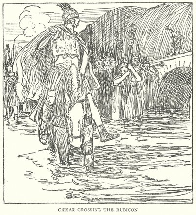 凯撒跨过卢比孔河（石版画） 作者 英语学校