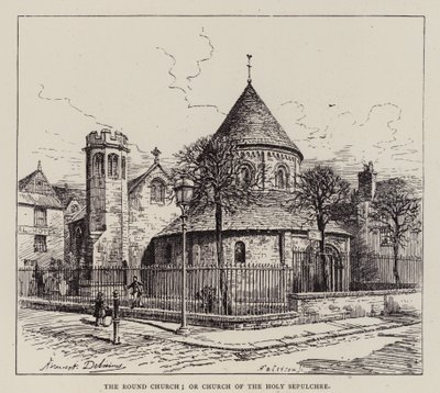 Cambridge: The Round Church; or Church of the Holy Sepulchre (etching) 作者 英语学校