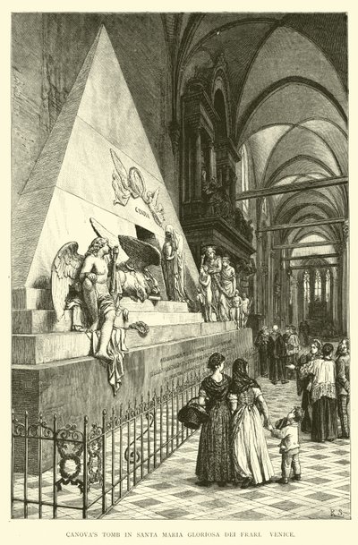 Canovas坟茔在圣玛丽亚Gloriosa dei Frari，威尼斯 作者 English School