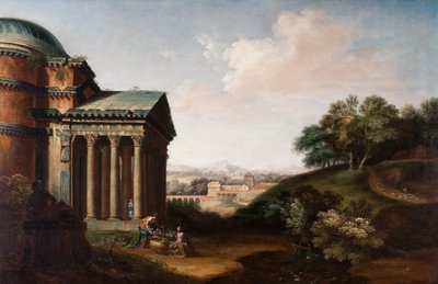 万神殿，数字和渡槽的Capriccio视图，c.1760 作者 英语学校