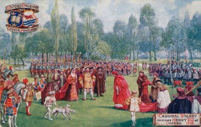 红衣主教沃尔西于1518年在牛津接受亨利八世 作者 英语学校