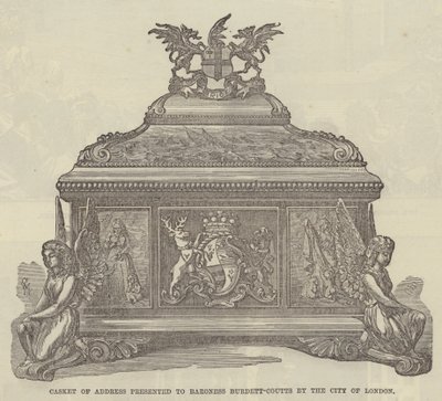 伦敦金融城赠送给 Baroness Burdett-Coutts 的讲话棺材（雕刻） 作者 英语学校