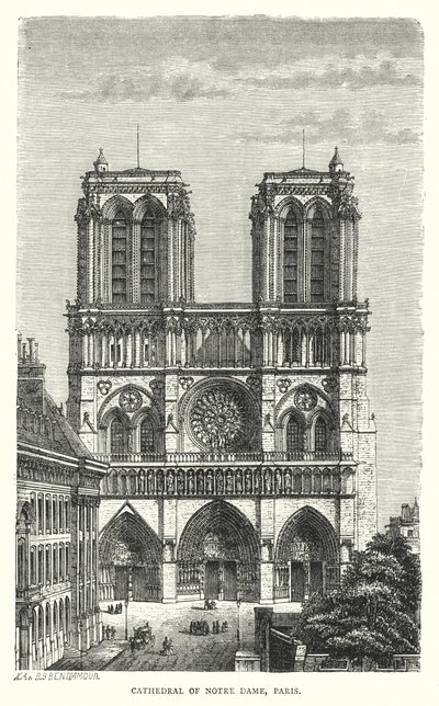 Cathedral of Notre Dame, Paris (engraving) 作者 英语学校