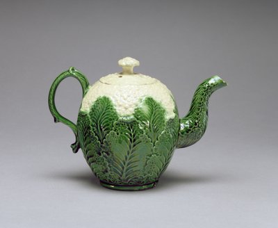 花椰菜茶壶，来自斯塔福德郡的Burlem，c.1759-66（铅釉奶油陶器，滑模） 作者 英语学校