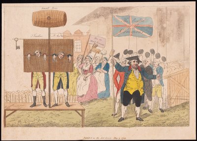 Cecil Wray in the Pillory The Rights of the Commons, pub. 1784 (hand coloured engraving) 作者 English School