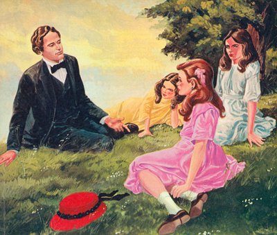 Charles Lutwidge Dodgson向Alice Liddell和她的两个姐妹讲故事 作者 英语学校