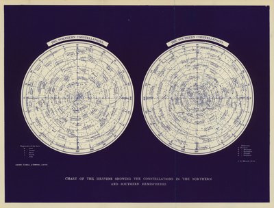 显示南北半球星座的天体图（彩色印刷版） 作者 英语学校