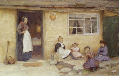孩子们玩小屋的骰子 作者 英语学校