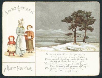 等待在雪，新年卡片的孩子 作者 英语学校