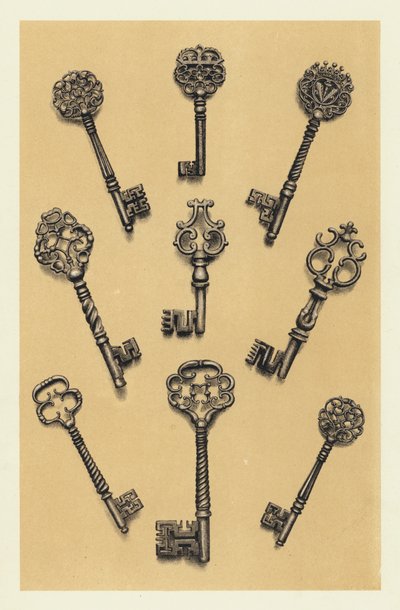 十六和十七世纪的凿刻钢钥匙(chromolitho) 作者 英语学校