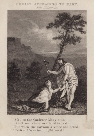 Christ appearing to Mary, John XX, ver 15 (engraving) 作者 英语学校