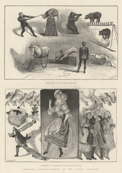 伦敦剧院的圣诞娱乐活动（版画） 作者 英语学校