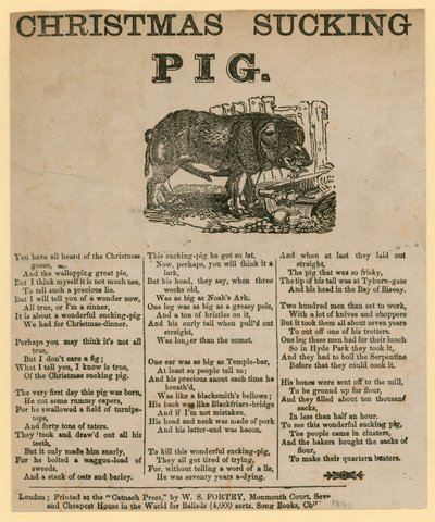 圣诞节吸吮猪，1863年的诗句 作者 英语学校