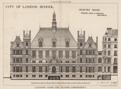 伦敦金融城学校;面向维多利亚堤防的海拔 作者 英语学校